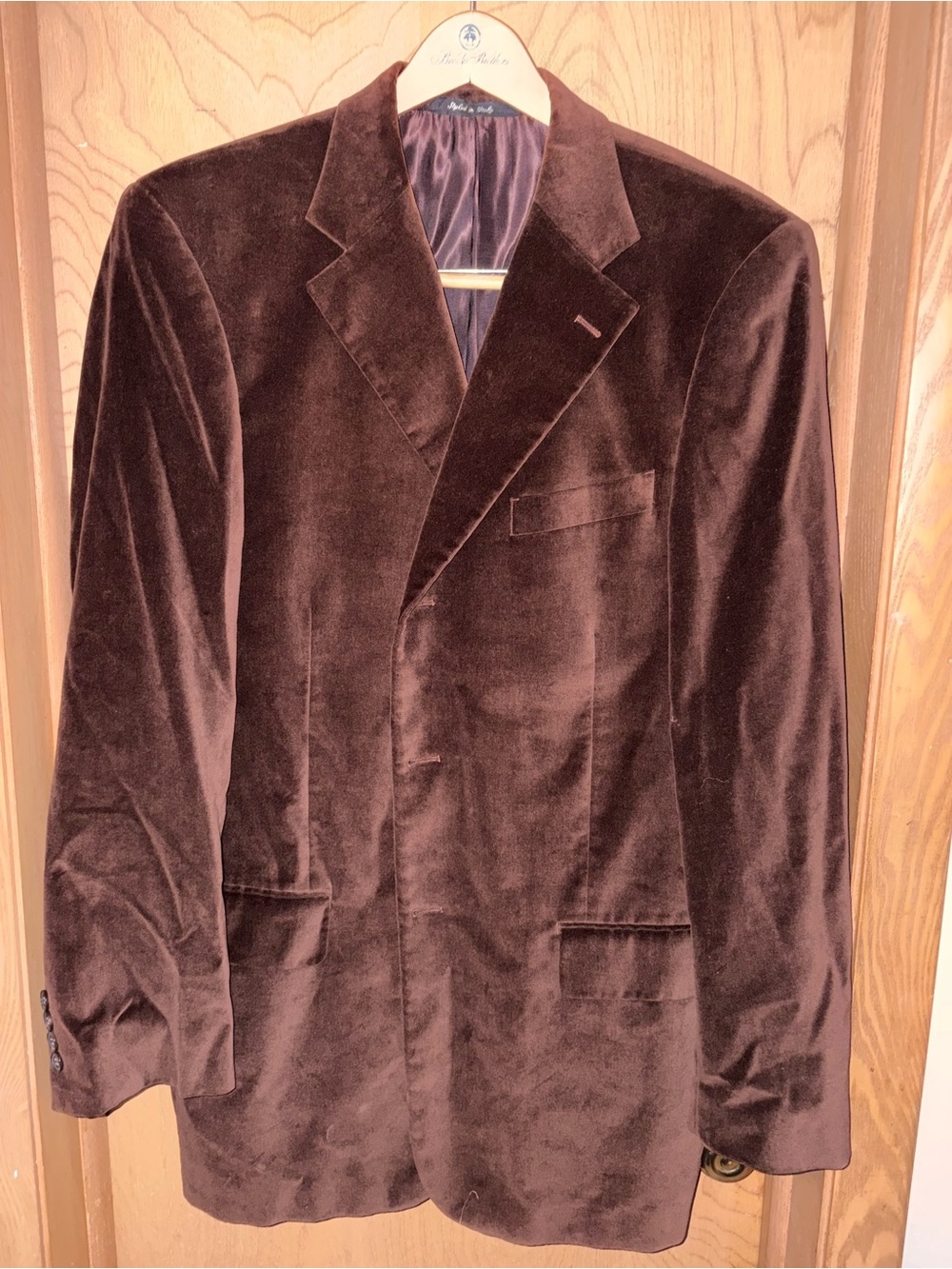 Italian Brown Velvet Blazer Sport Coat